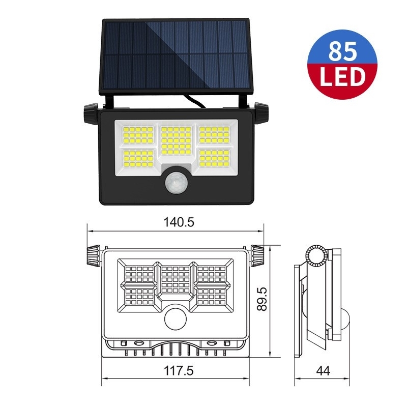 Solar powered wall light with human motion sensor