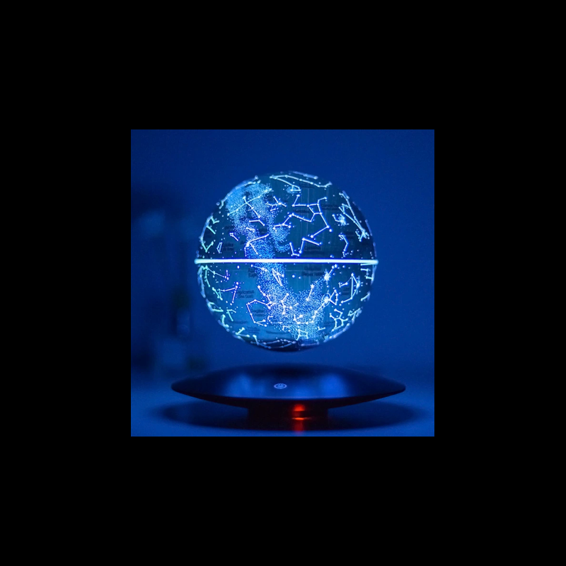 Magnetically levitating flying saucer star light