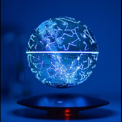 Magnetically levitating flying saucer star light