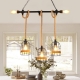 LED American industrial style jute pendant lamp