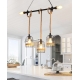 LED American industrial style jute pendant lamp