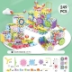 Versatile electric building block gear rotating toy assembly