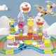 Versatile electric building block gear rotating toy assembly