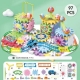 Versatile electric building block gear rotating toy assembly