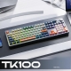 TK100 Wireless Bluetooth Dual-Mode Keyboard PBT Spherical Keycaps Display Knob Office Gaming Keyboard
